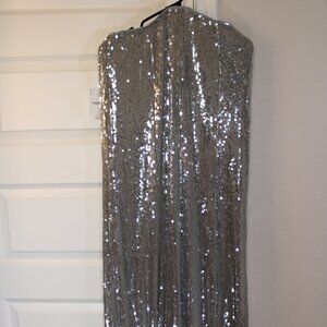 Strapless Sequence Flowy Dress